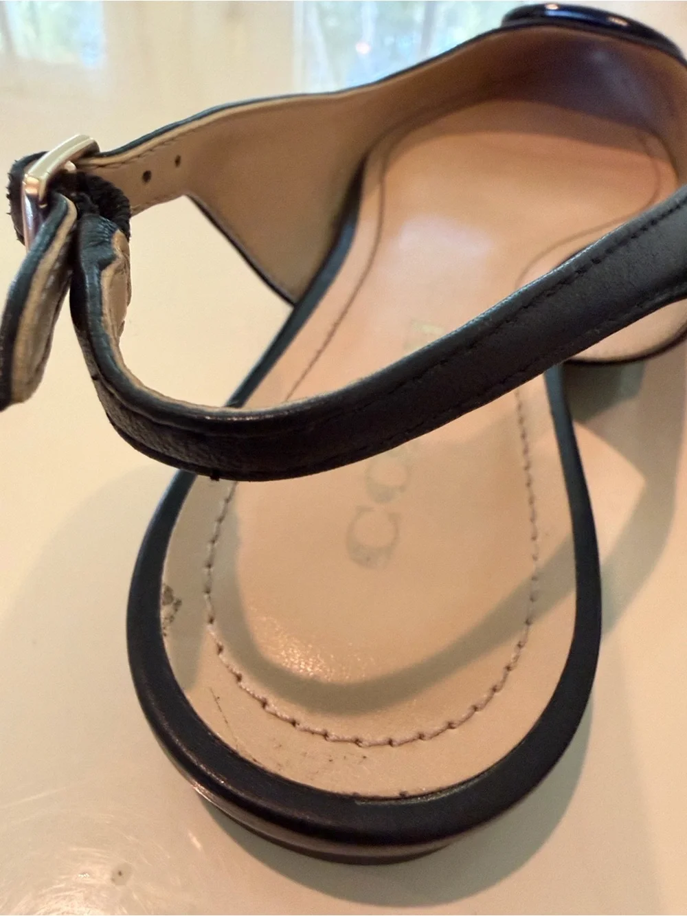 Coach VEDA leather flats slingbacks black New US Size 7.5